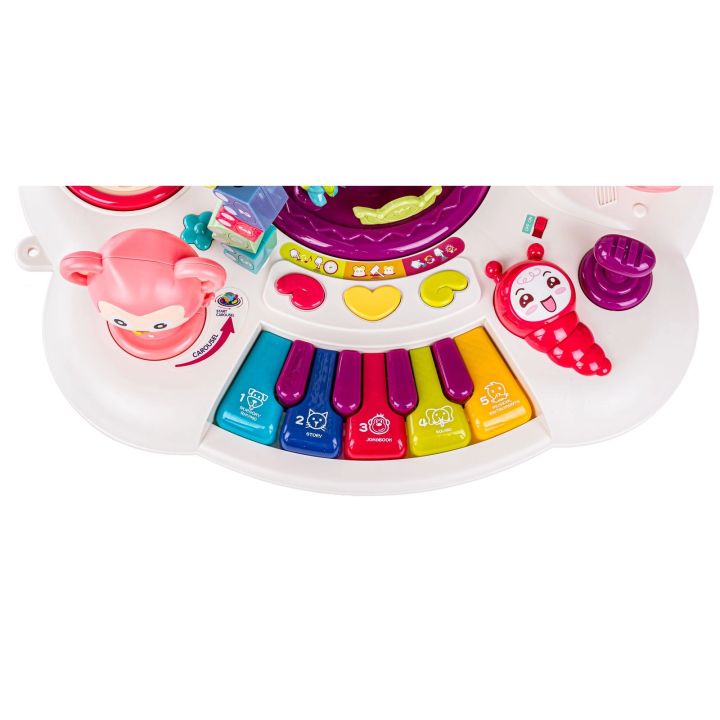 Edukacyjny Interaktywny Stolik Muzyczny Dla Dzieci + Pianinko Czerwony