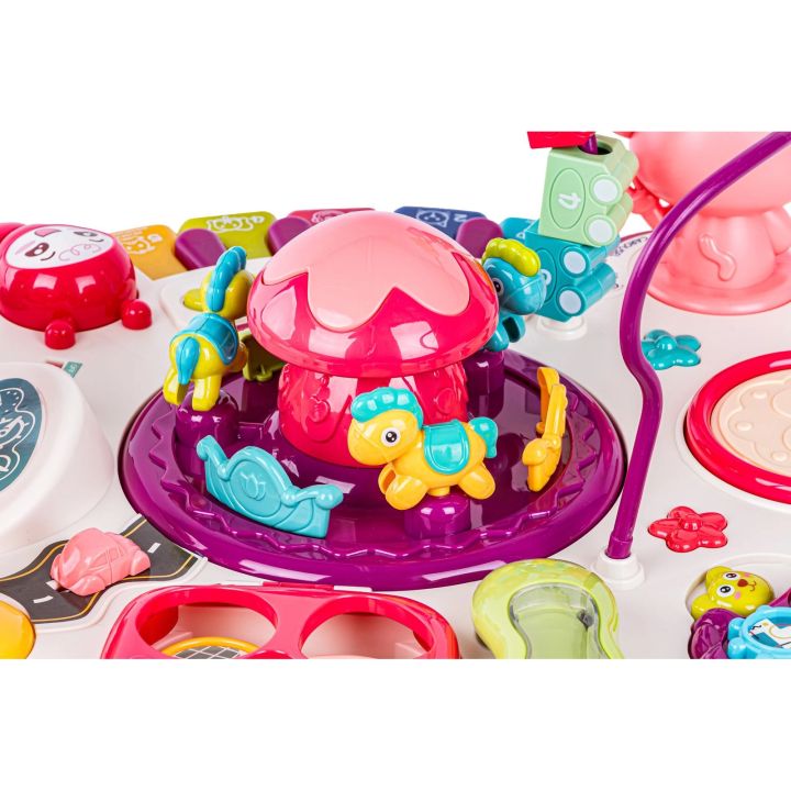 Edukacyjny Interaktywny Stolik Muzyczny Dla Dzieci + Pianinko Czerwony