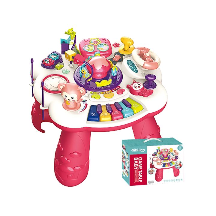 Edukacyjny Interaktywny Stolik Muzyczny Dla Dzieci + Pianinko Czerwony