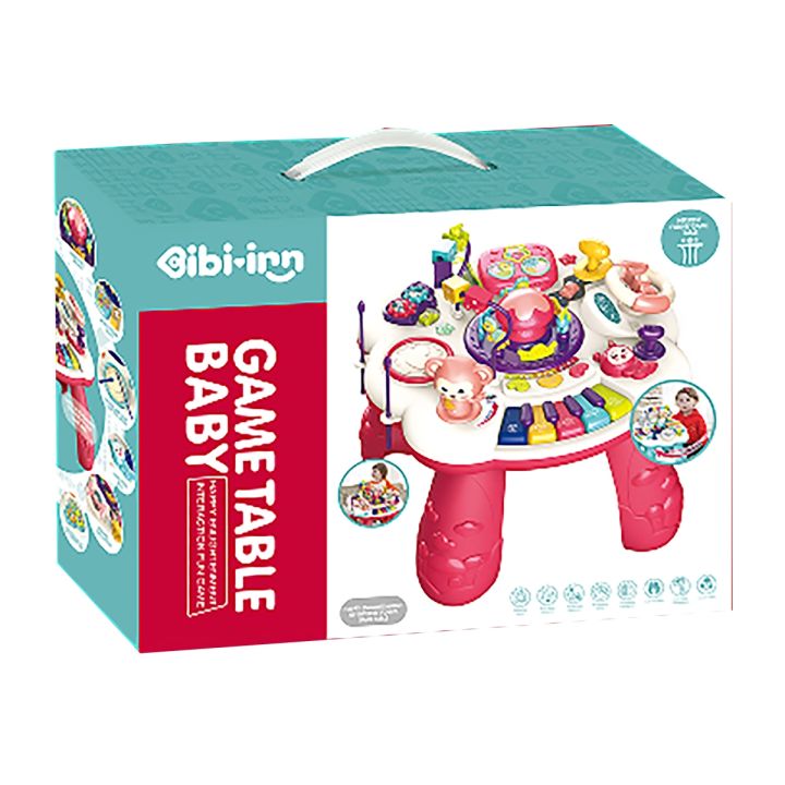 Edukacyjny Interaktywny Stolik Muzyczny Dla Dzieci + Pianinko Czerwony