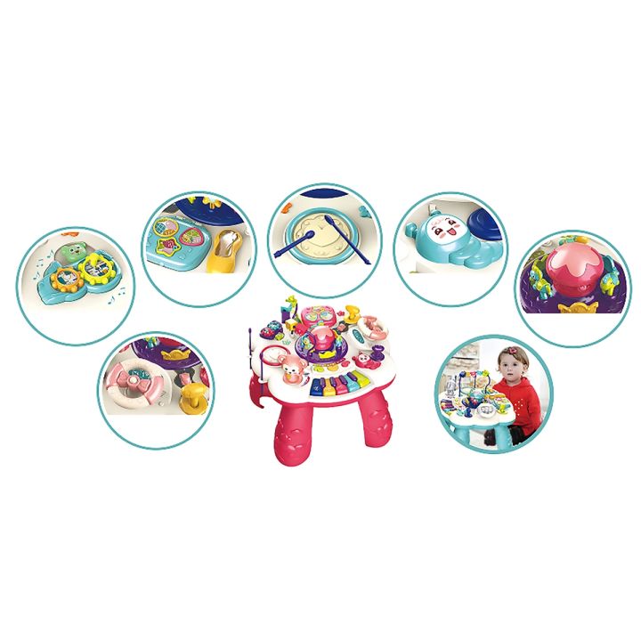 Edukacyjny Interaktywny Stolik Muzyczny Dla Dzieci + Pianinko Czerwony