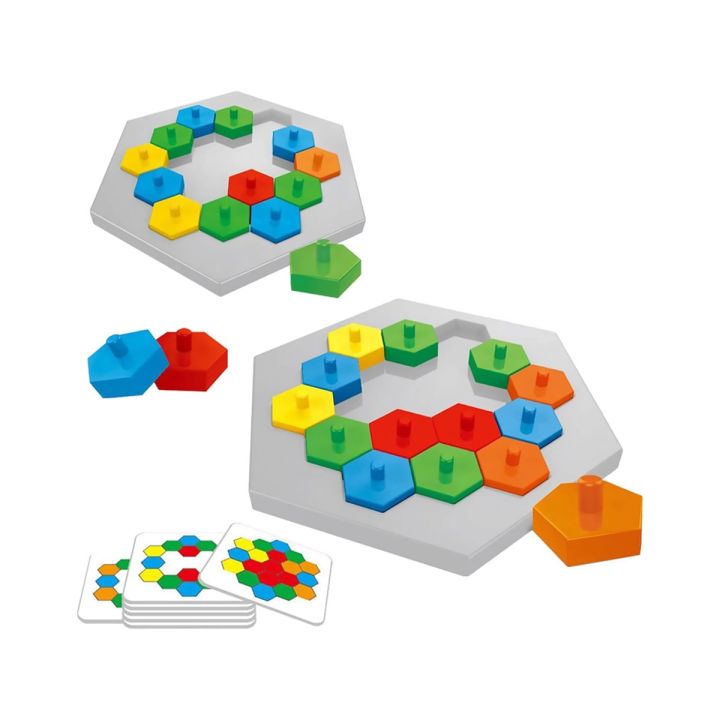 Edukacyjna Gra Logiczna Na Refleks Karty, Układanka "Puzzle Chessboard" Klocki + 30 kart