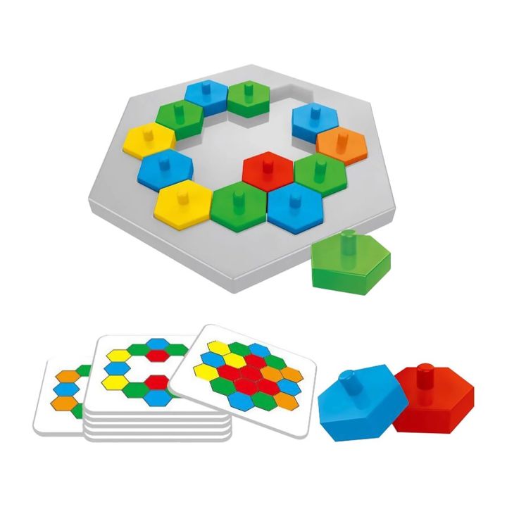 Edukacyjna Gra Logiczna Na Refleks Karty, Układanka "Puzzle Chessboard" Klocki + 30 kart