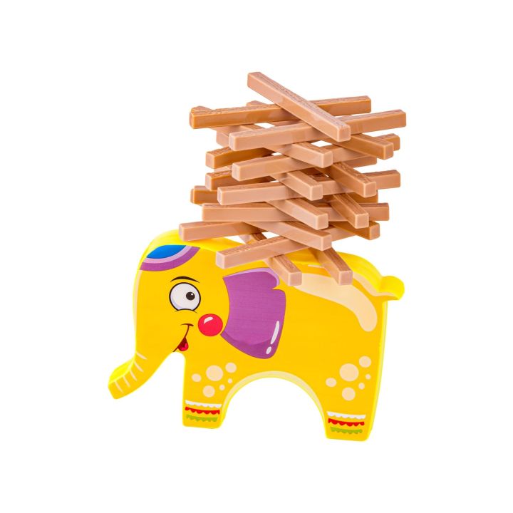 Edukacyjna gra zręcznościowa "Stack Game", Zbuduj wieżę, Układanka, Klocki + Słoń