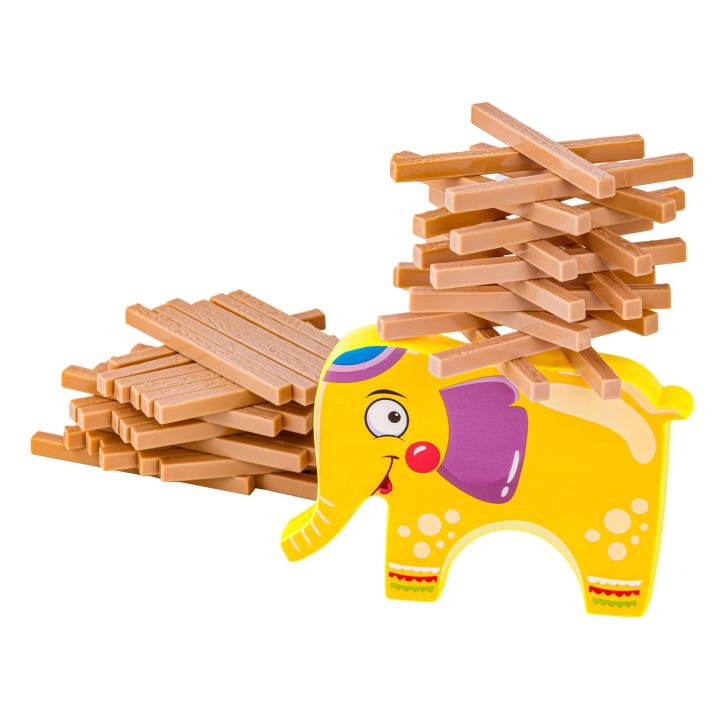 Edukacyjna gra zręcznościowa "Stack Game", Zbuduj wieżę, Układanka, Klocki + Słoń