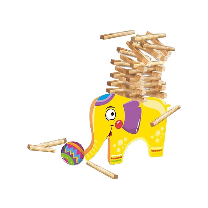 Edukacyjna gra zręcznościowa "Stack Game", Zbuduj wieżę, Układanka, Klocki + Słoń