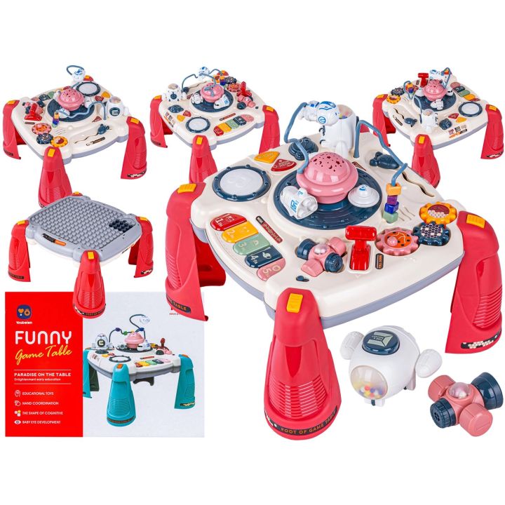 Edukacyjny Interaktywny Stolik Dla Dzieci 2W1 KOSMOS Projektor Czerwony