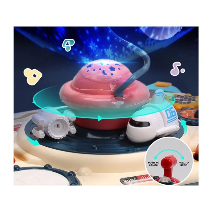 Edukacyjny Interaktywny Stolik Dla Dzieci 2W1 KOSMOS Projektor Niebieski