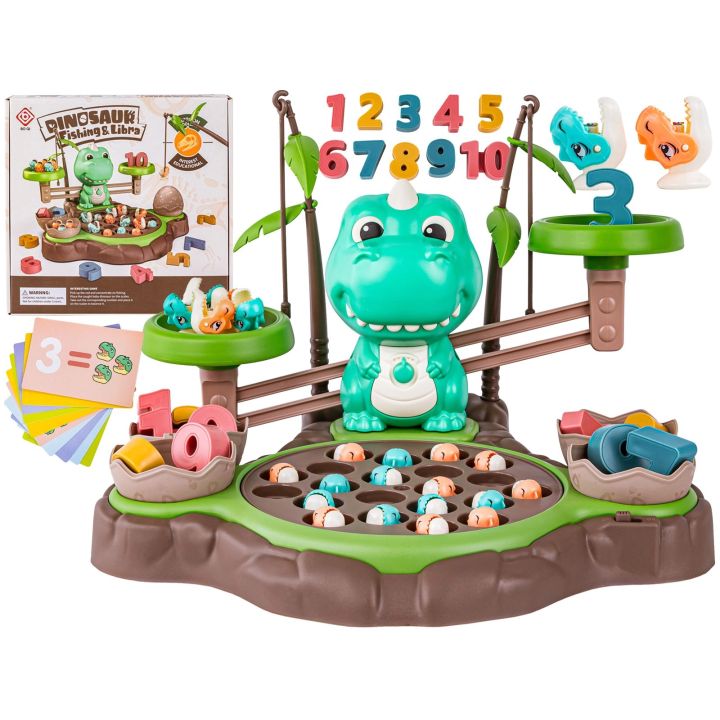Gra Matematyczna Waga DINOZAUR + Wędkowanie Łowienie Dinozaurów Nauka Liczenia