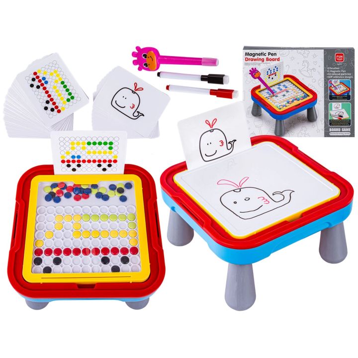 Edukacyjna Tablica Magnetyczna, Zmazywalna 2w1 + Długopis