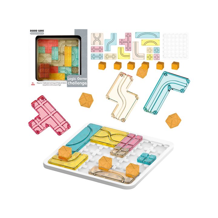 Logiczna układanka, Gra planszowa, Plansza + Kolorowe klocki