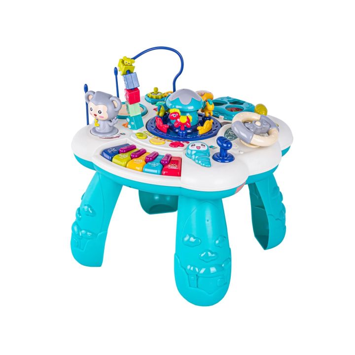 Edukacyjny Interaktywny Muzyczny Stolik Dla Dzieci + Pianinko Niebieski