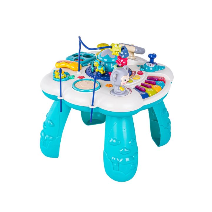 Edukacyjny Interaktywny Muzyczny Stolik Dla Dzieci + Pianinko Niebieski