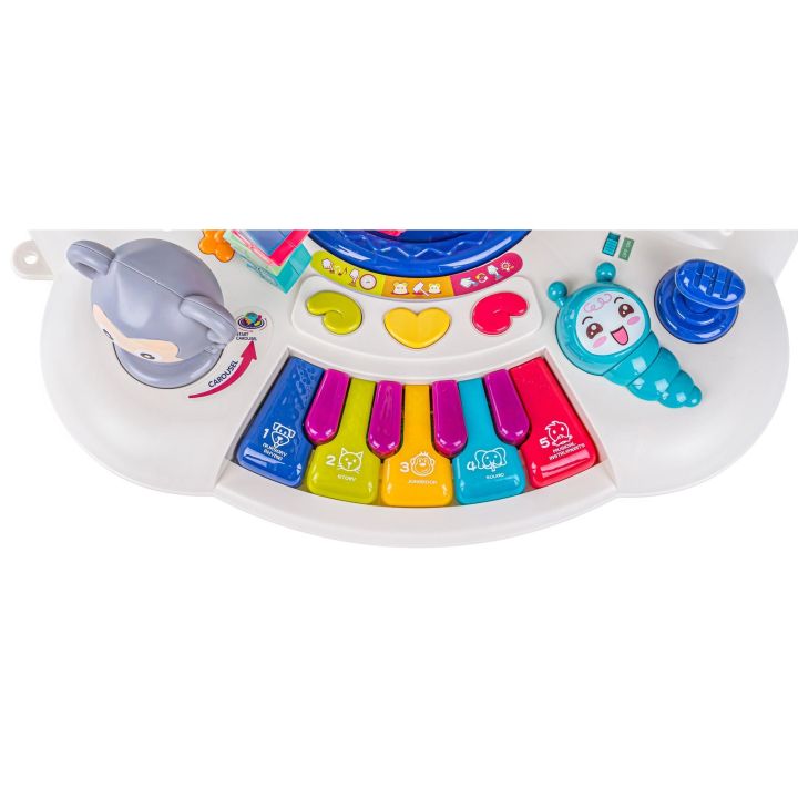 Edukacyjny Interaktywny Muzyczny Stolik Dla Dzieci + Pianinko Niebieski