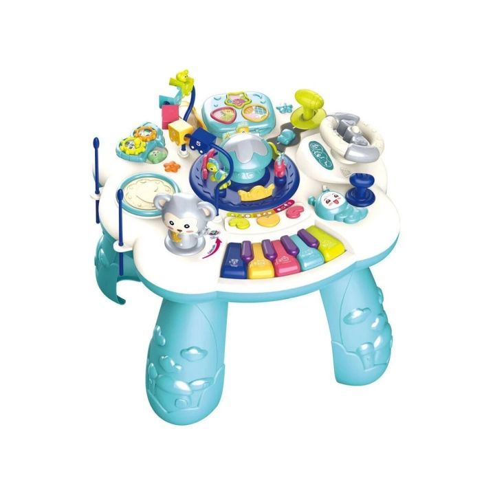 Edukacyjny Interaktywny Muzyczny Stolik Dla Dzieci + Pianinko Niebieski