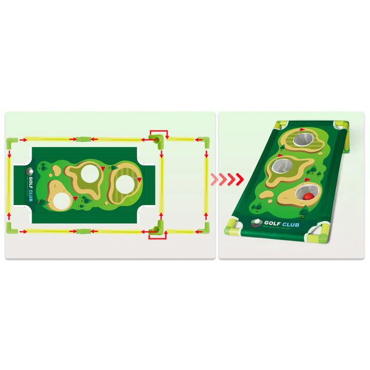 Mini golf, Zestaw dla dzieci do gry w mini golfa, Plansza + Kije + Akcesoria