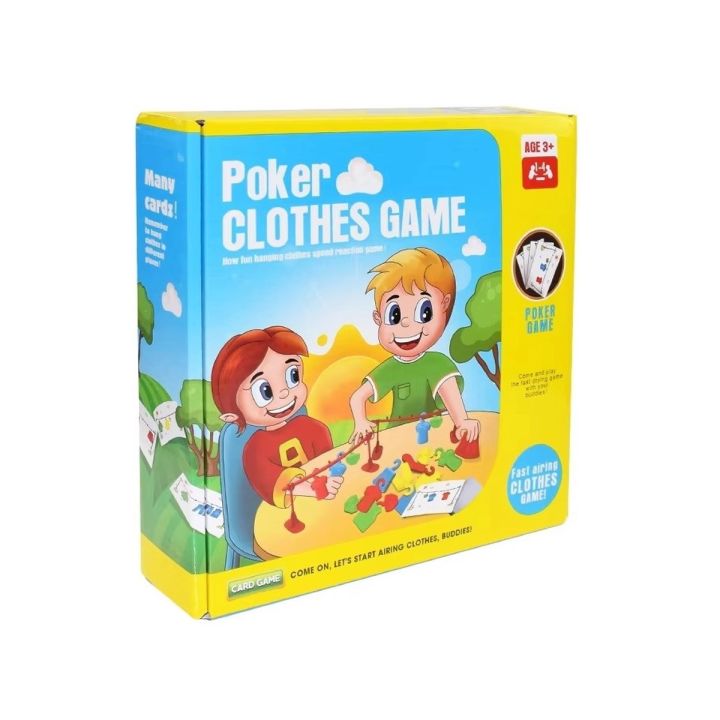 Edukacyjna gra na refleks "Poker Clothes Game", Układanka Ułóż Pranie Ubrania