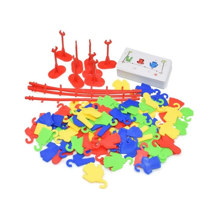 Edukacyjna gra na refleks "Poker Clothes Game", Układanka Ułóż Pranie Ubrania