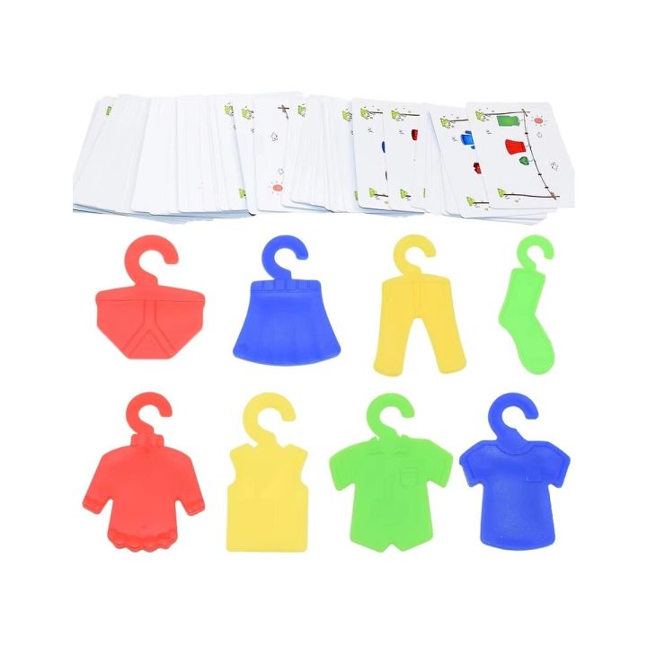 Edukacyjna gra na refleks "Poker Clothes Game", Układanka Ułóż Pranie Ubrania