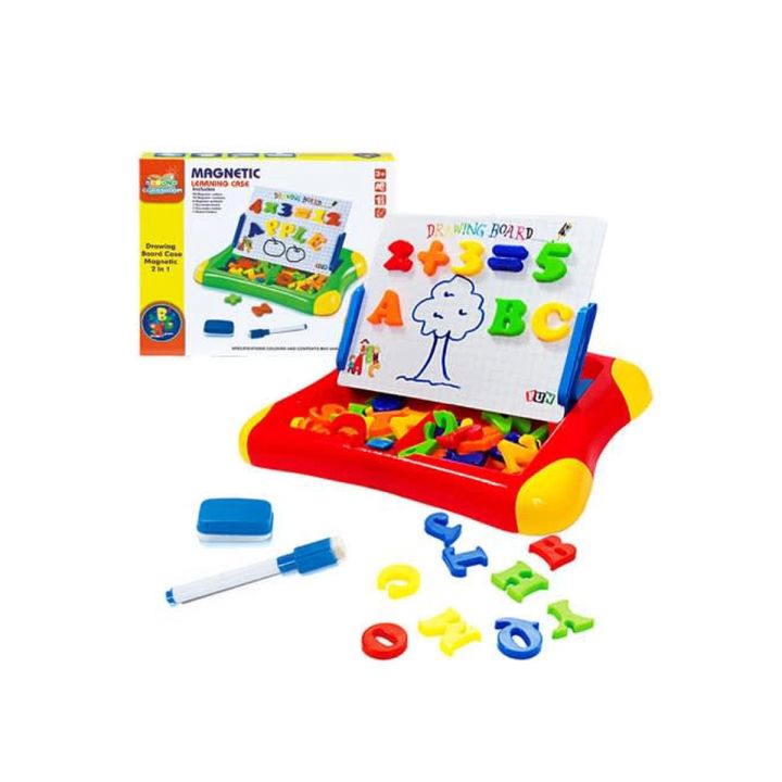 Wielofunkcyjna tablica magnetyczna 2w1, Pisak, Magnesy - literki, cyferki