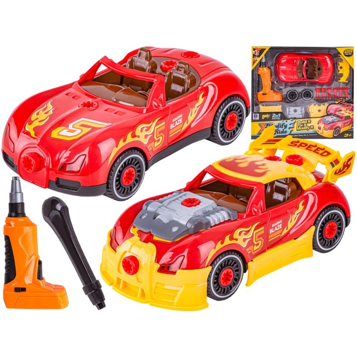 Sportowy Samochód do rozkręcania i skręcania 2w1 TUNING + Wkrętarka