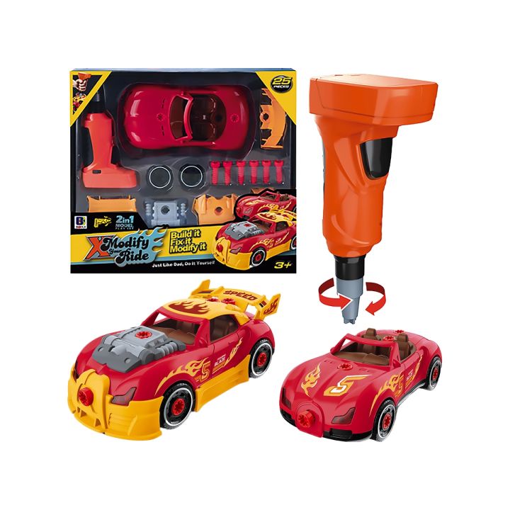 Sportowy Samochód do rozkręcania i skręcania 2w1 TUNING + Wkrętarka