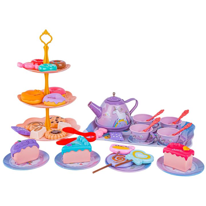 Zestaw kawowy w kuferku, Czajnik, Filiżanki, Słodycze + Akcesoria 48 el.