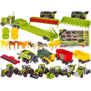 Zestaw Maszyn Rolniczych, Farma, Autka Traktory Resoraki + Akcesoria