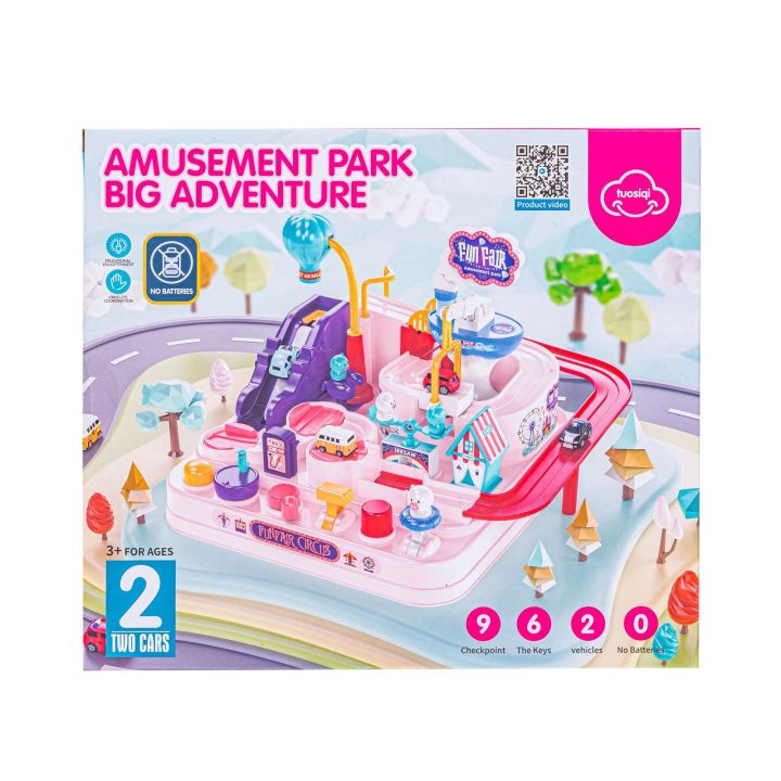 Interaktywny Tor Przeszkód + Pojazdy, Zjazd Samochodowy Parking Zjeżdżalnia