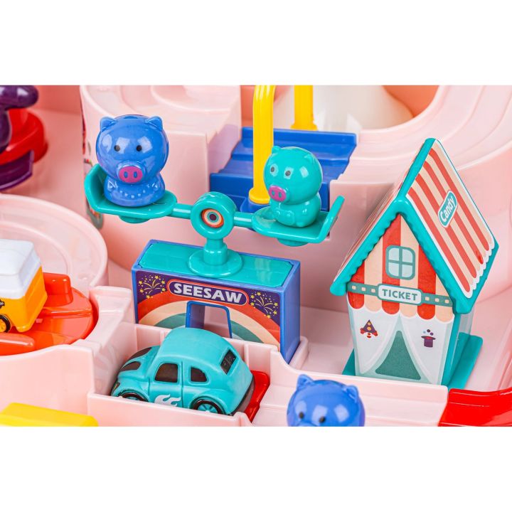 Interaktywny Tor Przeszkód + Pojazdy, Zjazd Samochodowy Parking Zjeżdżalnia