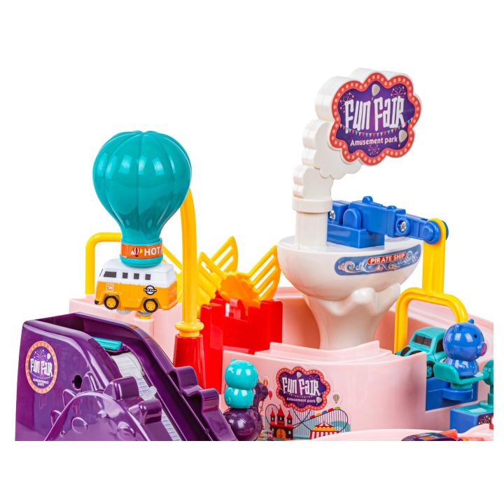 Interaktywny Tor Przeszkód + Pojazdy, Zjazd Samochodowy Parking Zjeżdżalnia