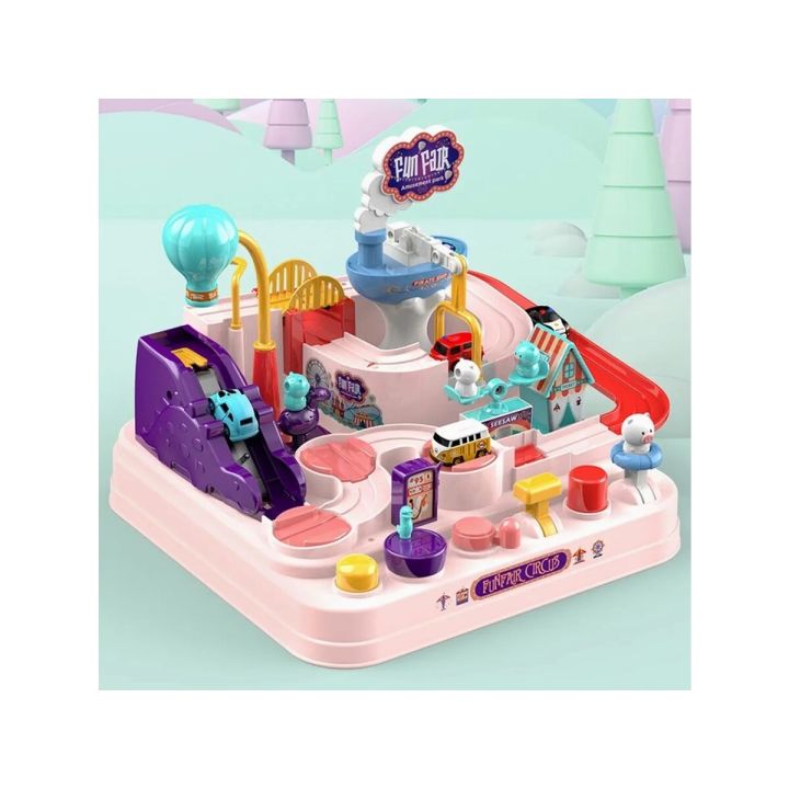 Interaktywny Tor Przeszkód + Pojazdy, Zjazd Samochodowy Parking Zjeżdżalnia