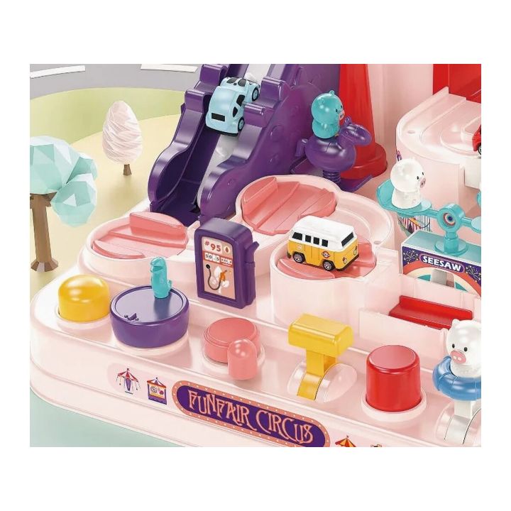 Interaktywny Tor Przeszkód + Pojazdy, Zjazd Samochodowy Parking Zjeżdżalnia