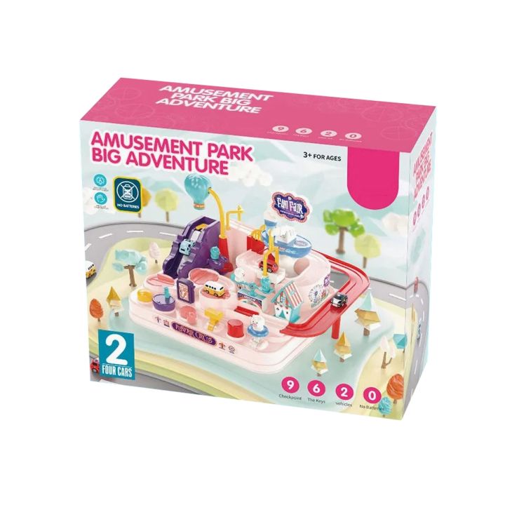 Interaktywny Tor Przeszkód + Pojazdy, Zjazd Samochodowy Parking Zjeżdżalnia