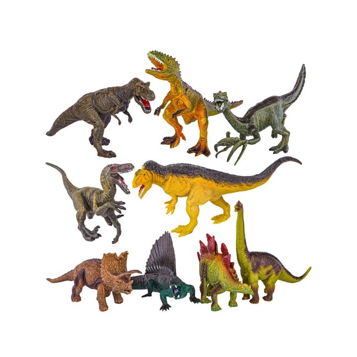 Zestaw Figurek Dinozaurów w kuferku + mata, Dinozaury 9 sztuk