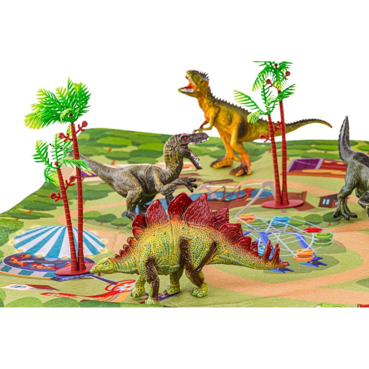 Zestaw Figurek Dinozaurów w kuferku + mata, Dinozaury 9 sztuk