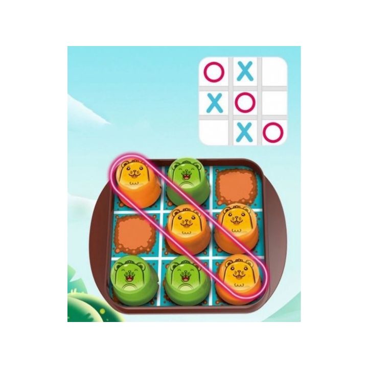 Edukacyjna Gra Logiczna "MOLE MAZE" 2w1 SZYBKIE KUBECZKI, Kółko Krzyżyk, Karty