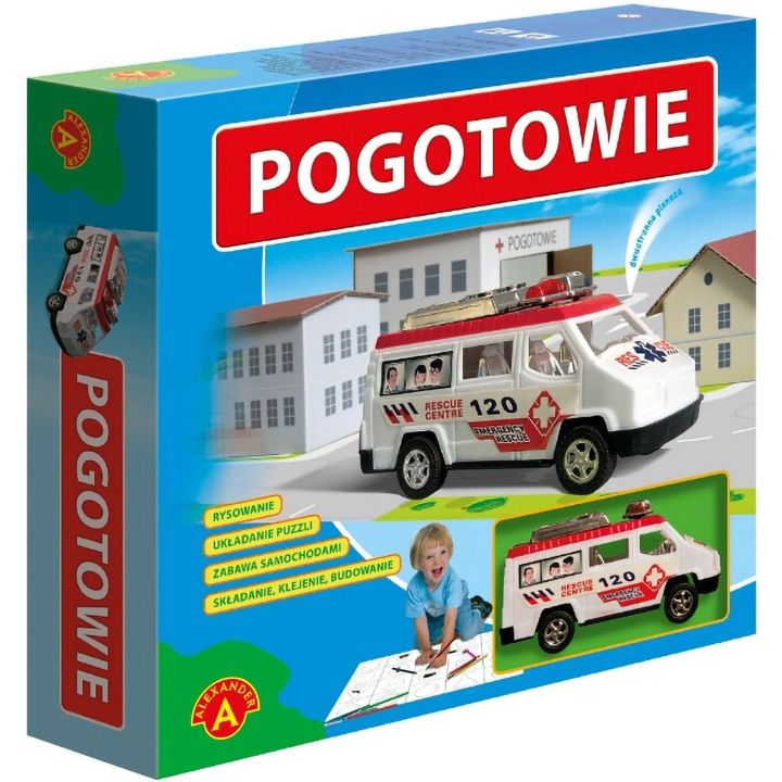 Gra w „Pogotowie” na Planszy Miejskiej – Mapa miasta z puzzli z karetkami | Edukacyjna zabawa w ratowanie