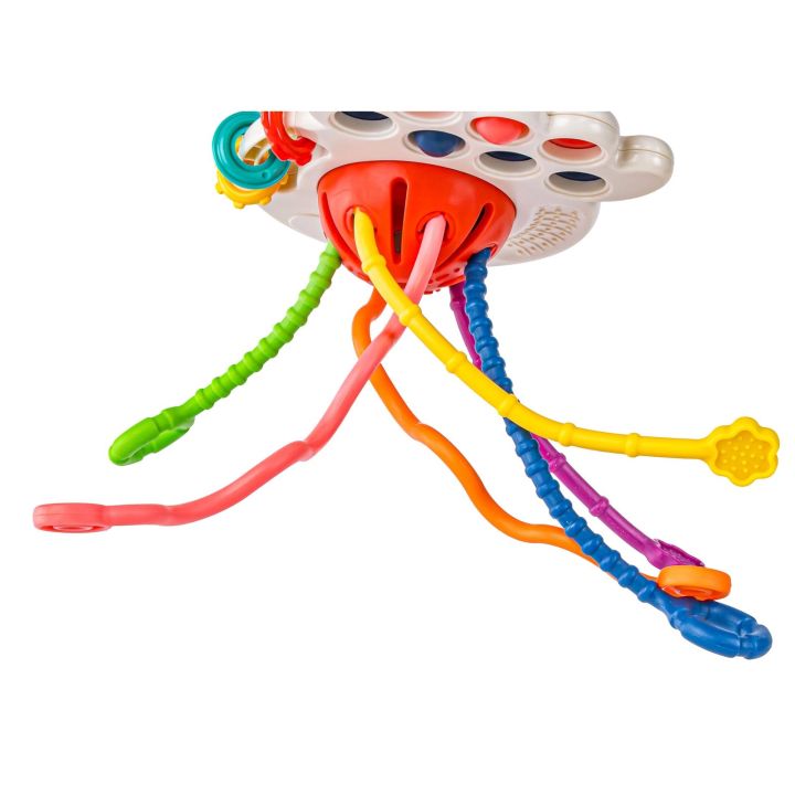 Ośmiornica Sensoryczna wielofunkcyjna zabawka dla dzieci Gryzak 4w1 edukacyjna + akcesoria