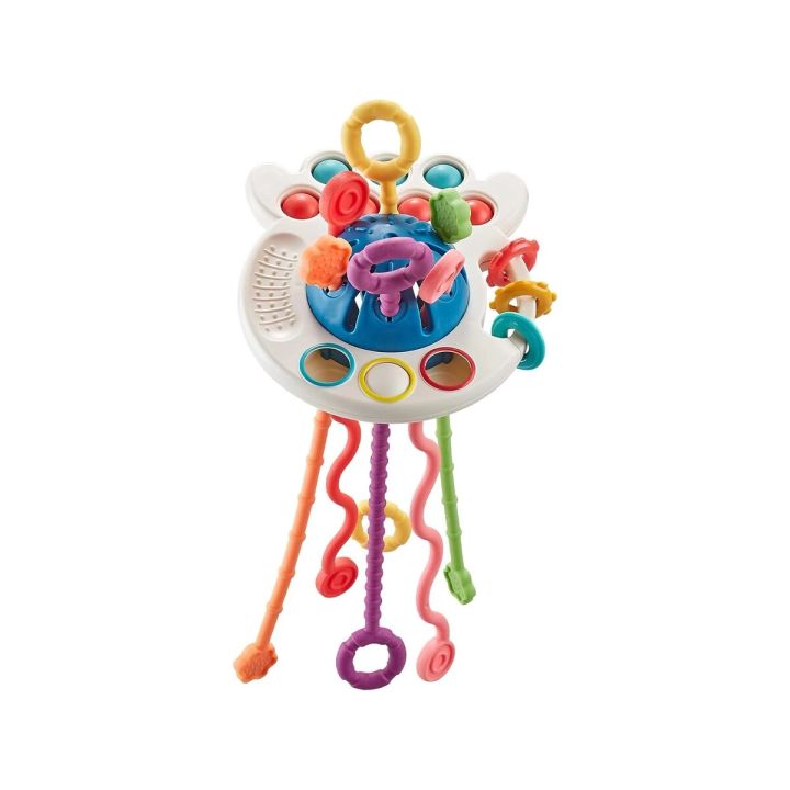 Ośmiornica Sensoryczna wielofunkcyjna zabawka dla dzieci Gryzak 4w1 edukacyjna + akcesoria