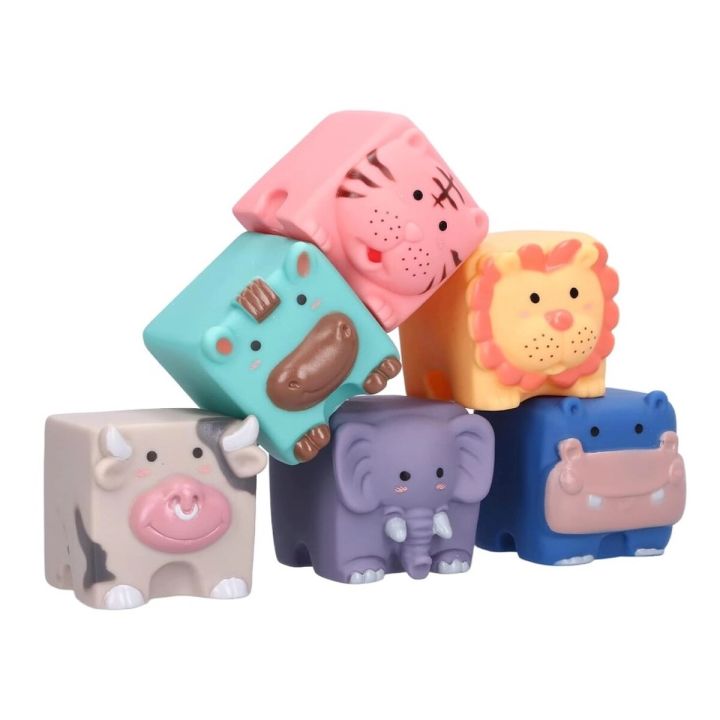 Miękkie Klocki Sensoryczne Zwierzęta 12 sztuk, Edukacyjny zestaw klocków dla malucha