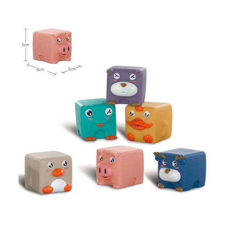 Miękkie Klocki Sensoryczne Zwierzęta 12 sztuk, Edukacyjny zestaw klocków dla malucha