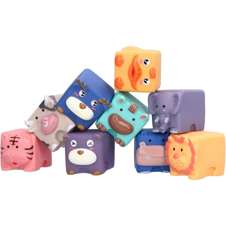 Miękkie Klocki Sensoryczne Zwierzęta 12 sztuk, Edukacyjny zestaw klocków dla malucha