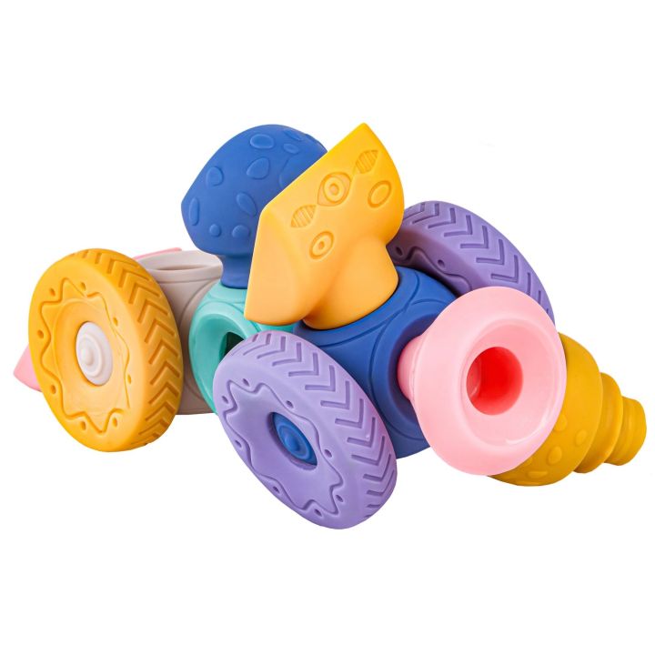 Miękkie Klocki Sensoryczne Figury geometryczne 13 sztuk, Edukacyjny zestaw klocków dla malucha