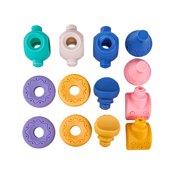 Miękkie Klocki Sensoryczne Figury geometryczne 13 sztuk, Edukacyjny zestaw klocków dla malucha