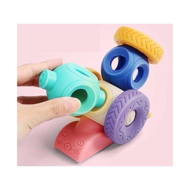 Miękkie Klocki Sensoryczne Figury geometryczne 13 sztuk, Edukacyjny zestaw klocków dla malucha