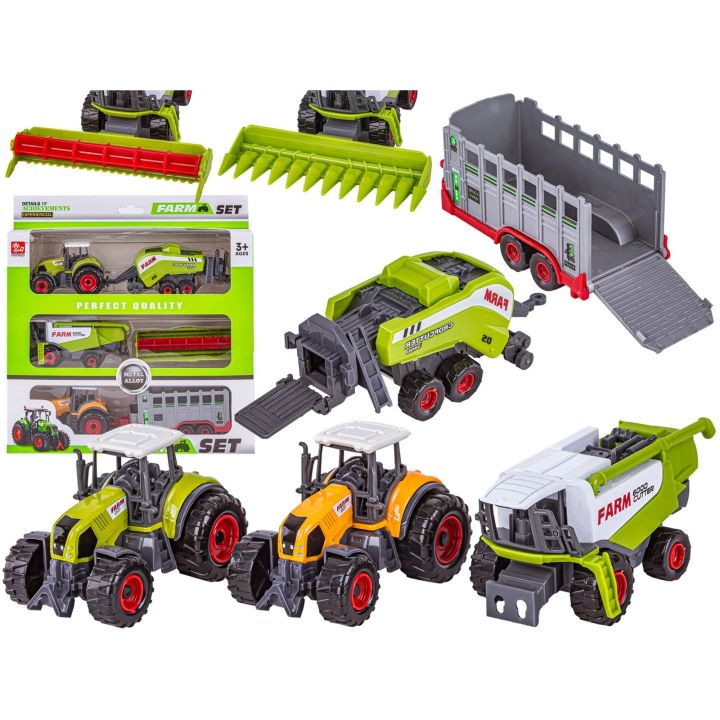 Zestaw 3 Pojazdów, Maszyny Rolnicze, 2 x Traktor, Kombajn, Farma