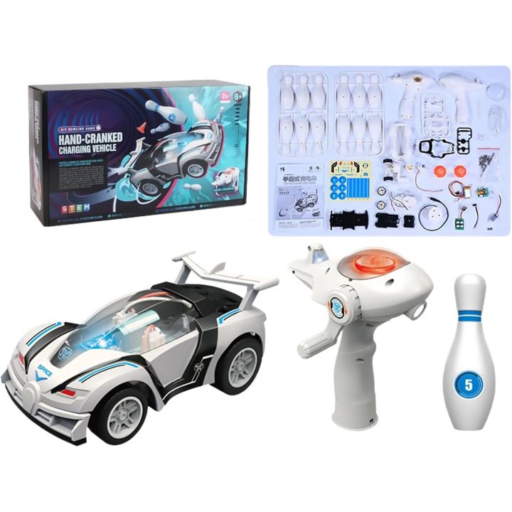 DIY Zbuduj To Sam Samochód Auto Dynamo Pilot + Kręgle Zabawka edukacyjna dla dzieci