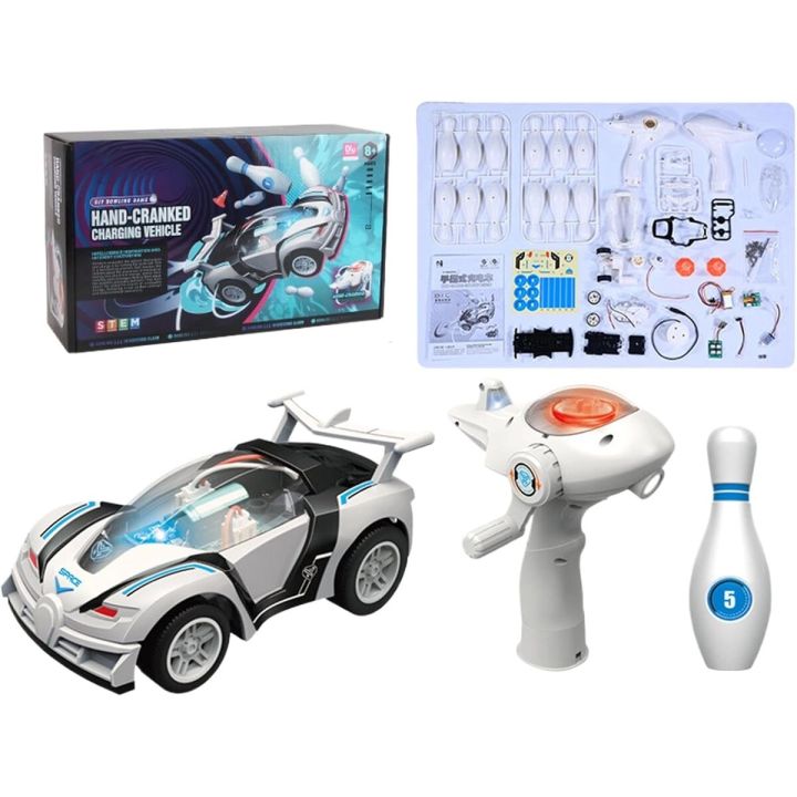 DIY Zbuduj To Sam Samochód Auto Dynamo Pilot + Kręgle Zabawka edukacyjna dla dzieci
