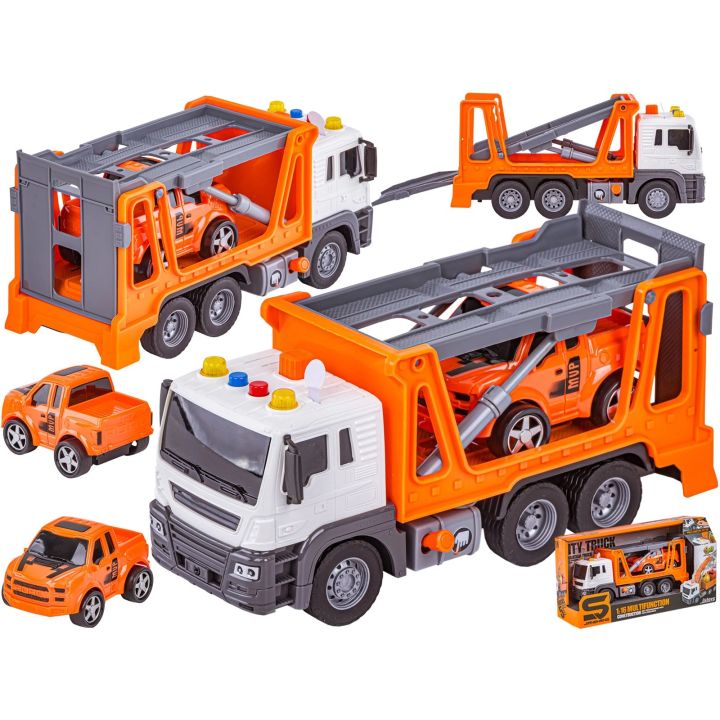 Multifunkcyjna Ciężarówka, Laweta, Transporter + Samochód Pomoc Drogowa 1:16 Auto